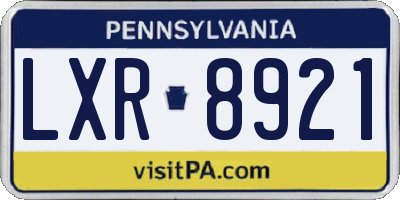 PA license plate LXR8921