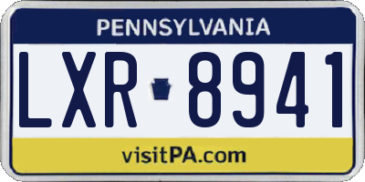 PA license plate LXR8941