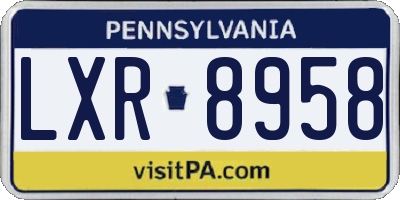 PA license plate LXR8958