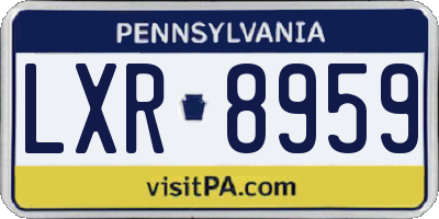 PA license plate LXR8959