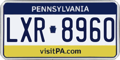 PA license plate LXR8960