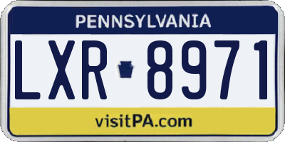 PA license plate LXR8971