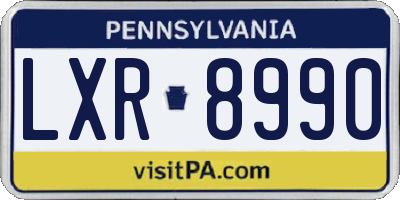 PA license plate LXR8990