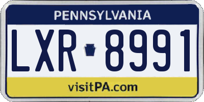 PA license plate LXR8991