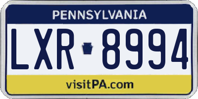 PA license plate LXR8994