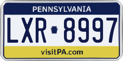 PA license plate LXR8997