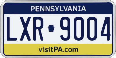 PA license plate LXR9004