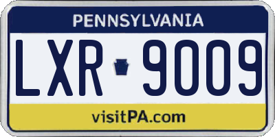 PA license plate LXR9009