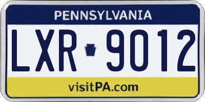 PA license plate LXR9012