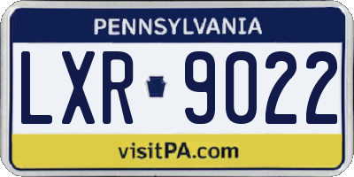 PA license plate LXR9022