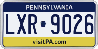 PA license plate LXR9026