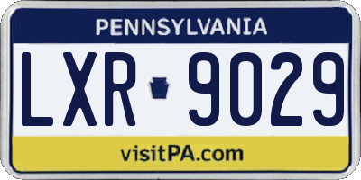 PA license plate LXR9029