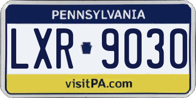PA license plate LXR9030