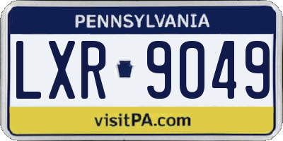 PA license plate LXR9049