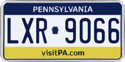 PA license plate LXR9066