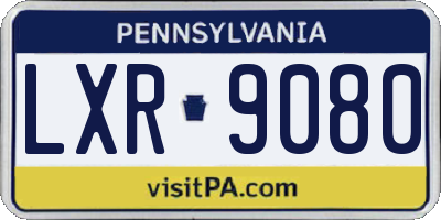 PA license plate LXR9080