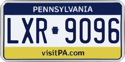 PA license plate LXR9096