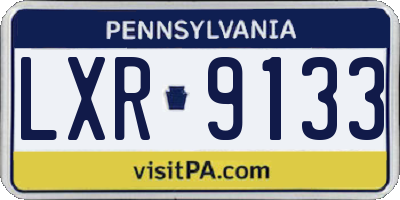 PA license plate LXR9133