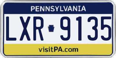 PA license plate LXR9135