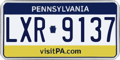 PA license plate LXR9137