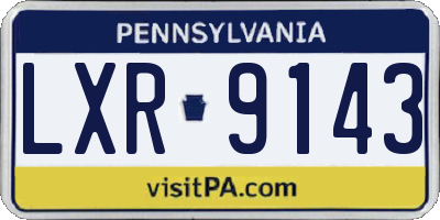 PA license plate LXR9143