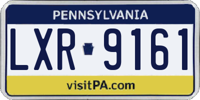 PA license plate LXR9161