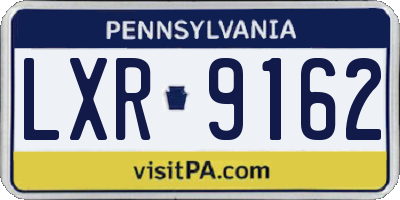 PA license plate LXR9162