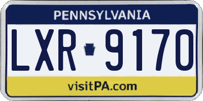 PA license plate LXR9170