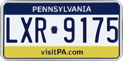 PA license plate LXR9175