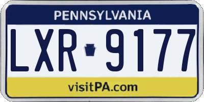 PA license plate LXR9177
