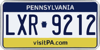 PA license plate LXR9212