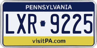 PA license plate LXR9225