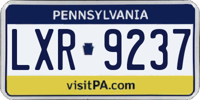 PA license plate LXR9237