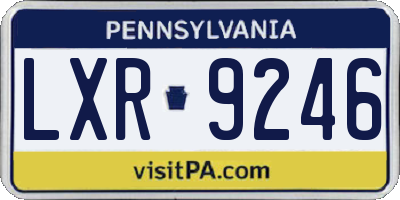 PA license plate LXR9246