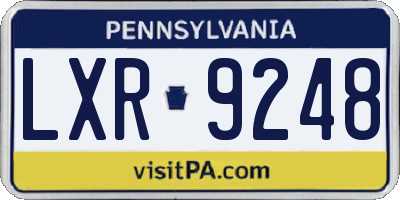 PA license plate LXR9248