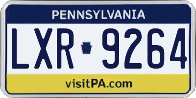 PA license plate LXR9264