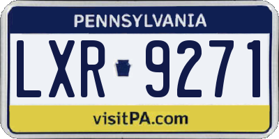 PA license plate LXR9271