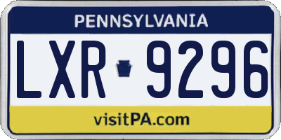 PA license plate LXR9296