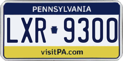 PA license plate LXR9300