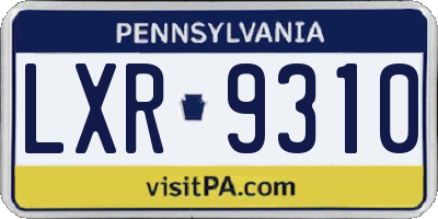PA license plate LXR9310