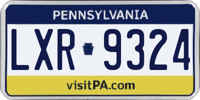 PA license plate LXR9324