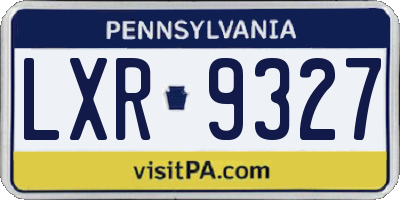 PA license plate LXR9327