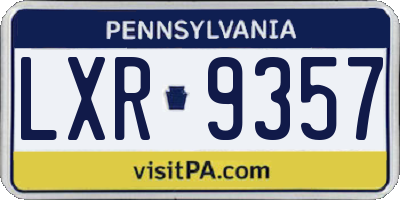PA license plate LXR9357