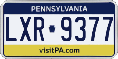 PA license plate LXR9377
