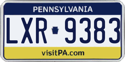 PA license plate LXR9383