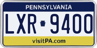 PA license plate LXR9400