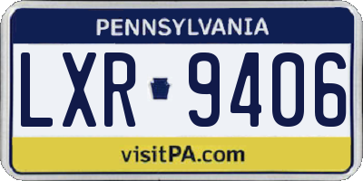 PA license plate LXR9406