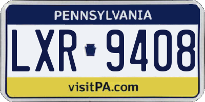 PA license plate LXR9408