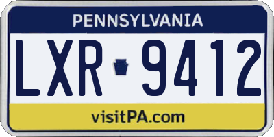 PA license plate LXR9412