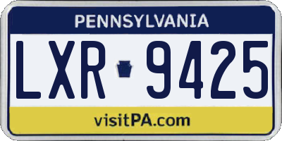 PA license plate LXR9425